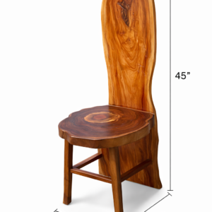 Handcrafted Wooden Chair with butterfly Carving